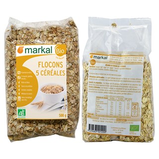 Markal Flocons 5 céréales bio 500g - 1198